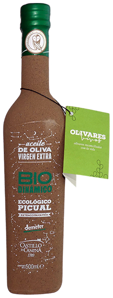 Castillo de Canena Olivares Vivos Picual biodynamique, huile d'olive vierge extra, bouteille 500 ml