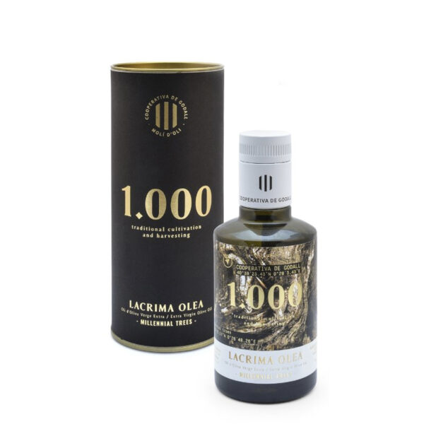 Botella 250ml Mil·lenària aceite Lacrima Olea