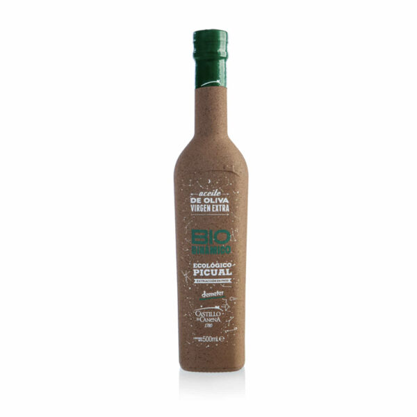 Botella aceite biodinámico picual 500ml aceite castillo de canena