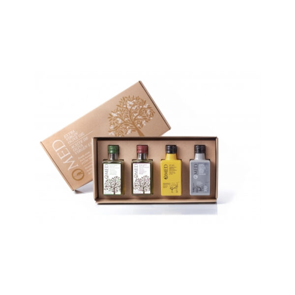 Estuche 4 botellas Arbequina, Picual, Yuzu y Ahumado 4x250ml