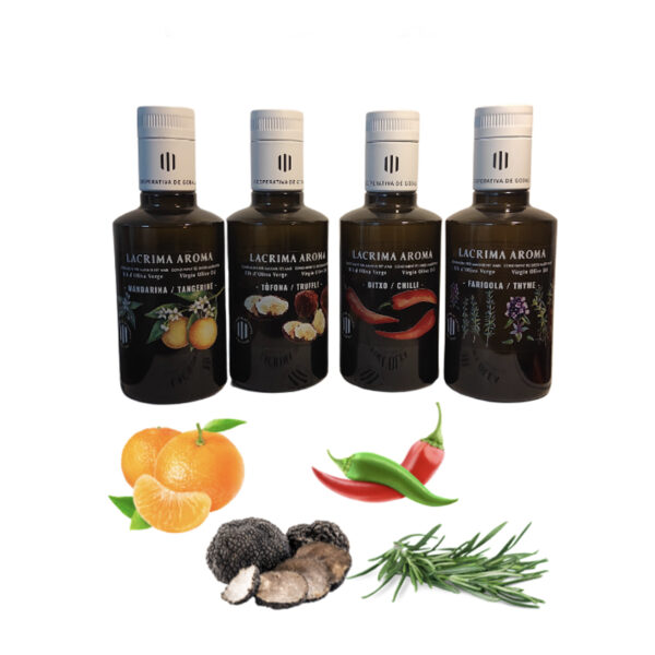 Pack de 4 sabores 250ml aceite de lacrima olea