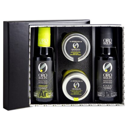 estuche regalo aove oro bailen 2 botellas 2 mermeladas