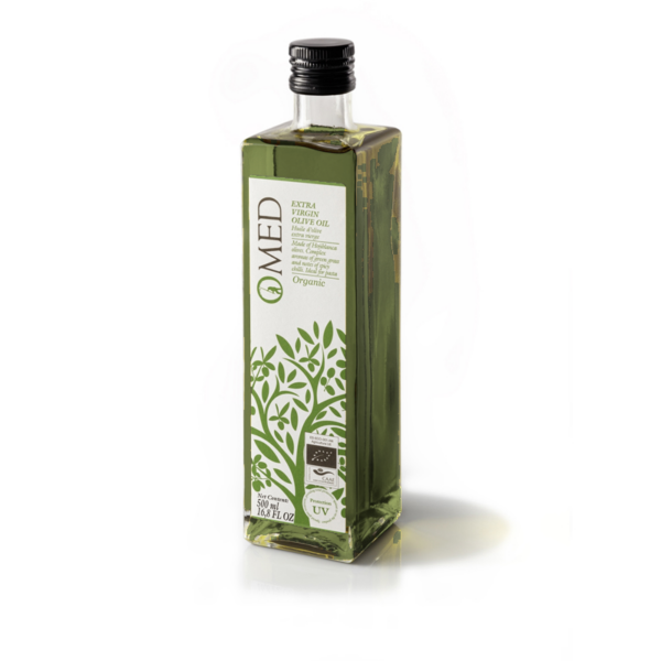 Botella UV aceite orgánico omed